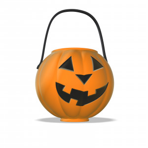 Halloween Pumpkin Candy Bucket PowerPoint clipart graphic preview.