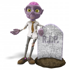 Zombie Presenting to the Side PowerPoint clipart graphic preview.