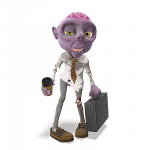 Zombie With Cup of Coffee PowerPoint clipart graphic preview.