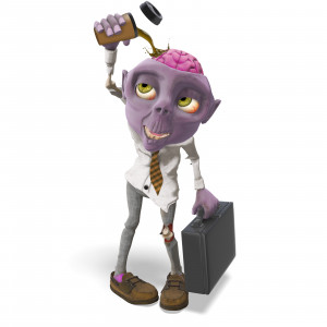 Zombie Coffee On The Brain PowerPoint clipart graphic preview.