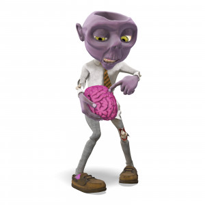 Zombie Brain Not Working PowerPoint clipart graphic preview.