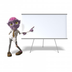 Zombie Presenting Blank Board PowerPoint clipart graphic preview.