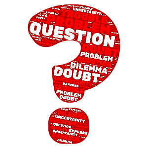 Question Mark Problem Word Cloud Customizable PowerPoint clipart graphic preview.
