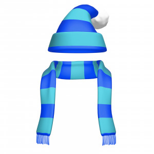 Winter Stocking Hat and Scarf PowerPoint clipart graphic preview.