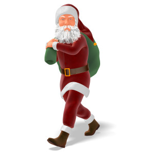 Santa Carrying Large Bag PowerPoint clipart graphic preview.