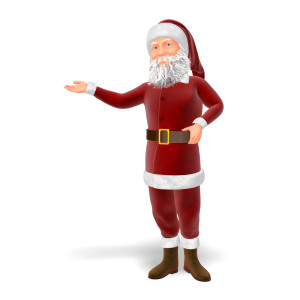 Santa Presenting To The Side PowerPoint clipart graphic preview.