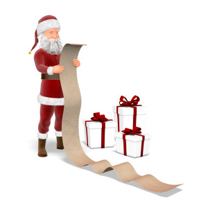 Santa List Review PowerPoint clipart graphic preview.