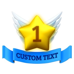 Game Star Award Custom Customizable PowerPoint clipart graphic preview.