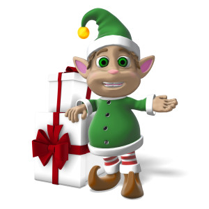 Ralph Presenting With Gift PowerPoint clipart graphic preview.