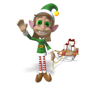 Merry Greeting Pose PowerPoint clipart graphic preview.