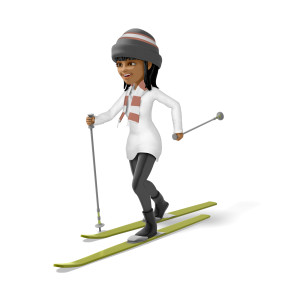 Kim Cross Country Skiing PowerPoint clipart graphic preview.