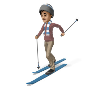 Brad Cross Country Skiing PowerPoint clipart graphic preview.
