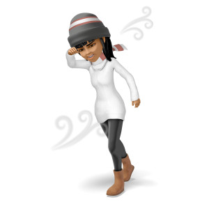 Kim Walking Winter Storm PowerPoint clipart graphic preview.