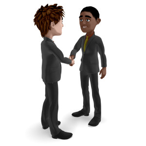Businessmen Workplace Unity PowerPoint clipart graphic preview.