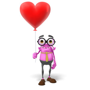 Jerry Heart Balloon PowerPoint clipart graphic preview.