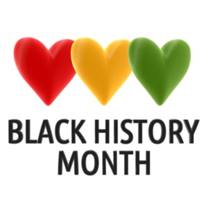 Hearts Black History Month PowerPoint clipart graphic preview.