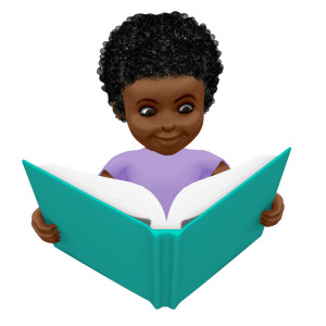 Chloe Reading Book PowerPoint clipart graphic preview.