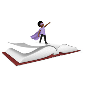 Super Hero Chloe Large Book PowerPoint clipart graphic preview.