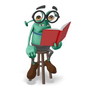 Jerry Seated Reading PowerPoint clipart graphic preview.