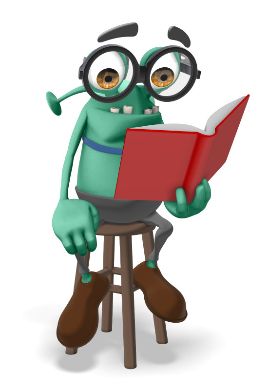 High-resolution clipart illustration of Jerry Seated Reading, designed for environmental education decks, outdoor recreation marketing, and conservation awareness campaigns.