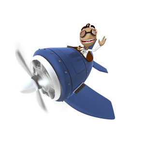 Data Flying Airplane PowerPoint clipart graphic preview.