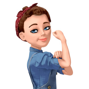 Rosie Flex Sleeves Up PowerPoint clipart graphic preview.