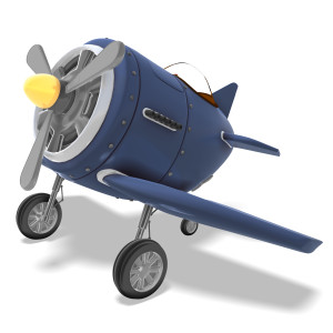 Cartoon Airplane PowerPoint clipart graphic preview.