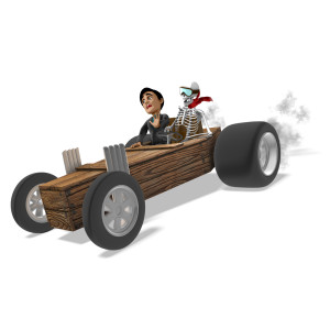 Driven To An Early Grave PowerPoint clipart graphic preview.