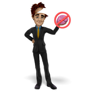 Brad No Brainer PowerPoint clipart graphic preview.