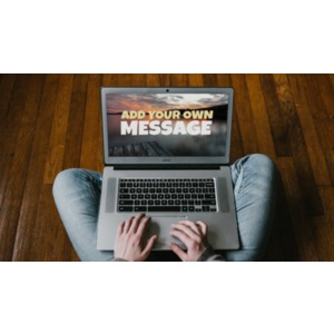 Relaxing On Laptop Custom Customizable PowerPoint clipart graphic preview.
