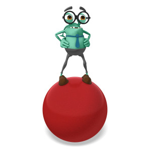 Jerry On The Ball PowerPoint clipart graphic preview.