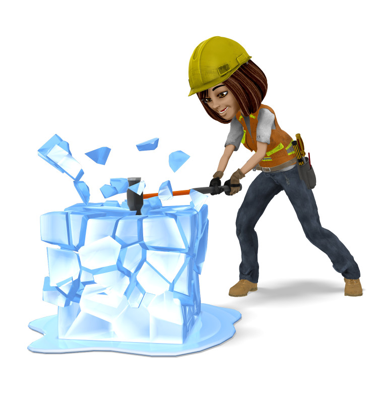 High-resolution clipart illustration of Break The Ice, designed for creative multimedia presentations, dynamic visual storytelling, and professional content design.
