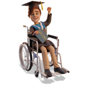 Male Graduate Wheelchair PowerPoint clipart graphic preview.