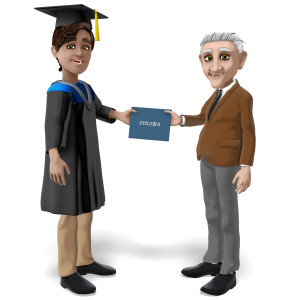 Male Student Receiving Diploma PowerPoint clipart graphic preview.