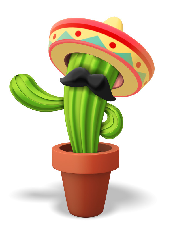 High-resolution clipart illustration of Cinco De Mayo Cactus Presenting to Side, designed for seasonal marketing campaigns, corporate event presentations, and holiday promotions.