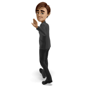 Brad Walking Away Goodbye PowerPoint clipart graphic preview.