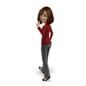 Talia Walking Away Goodbye PowerPoint clipart graphic preview.