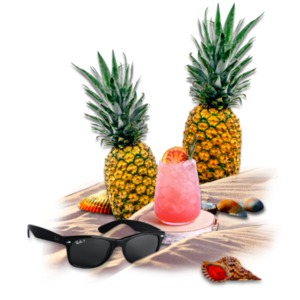 Tropical Pineapple Drink PowerPoint clipart graphic preview.