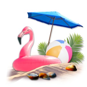 Sandy Beach Toys PowerPoint clipart graphic preview.