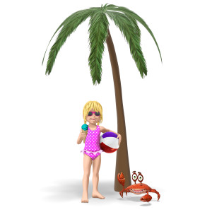 Sally Summer Vacation PowerPoint clipart graphic preview.