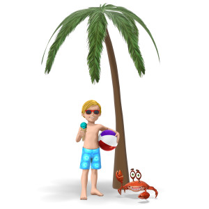 Timmy Summer Vacation PowerPoint clipart graphic preview.