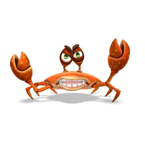 Angry Crab PowerPoint clipart graphic preview.