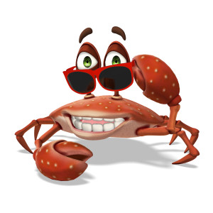 Cool Crab Wearing Sunglasses PowerPoint clipart graphic preview.