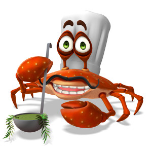 Crab Chef PowerPoint clipart graphic preview.