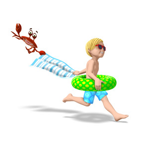 Timmy Running Summer Fun PowerPoint clipart graphic preview.