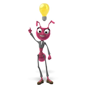 Samantha Bright Idea PowerPoint clipart graphic preview.