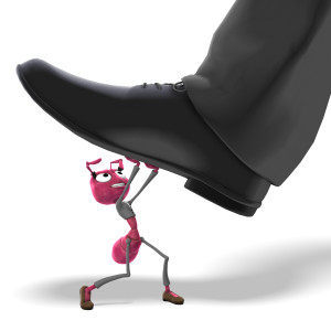 Samantha Resisting Large Foot PowerPoint clipart graphic preview.