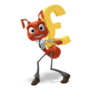 Anthony Carrying Large Pound Symbol PowerPoint clipart graphic preview.