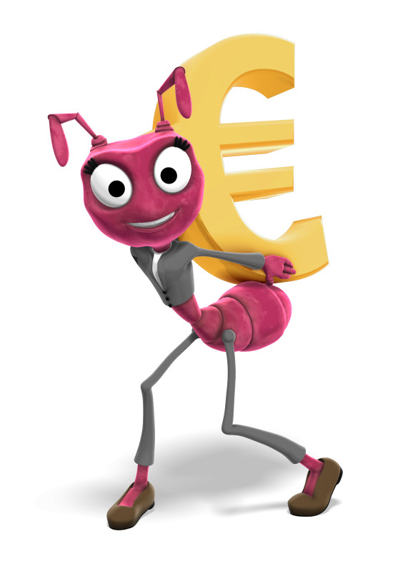 High-resolution clipart illustration of Samantha Carrying Large Euro Symbol, designed for corporate operations tracking, strategic business execution, and professional reporting.