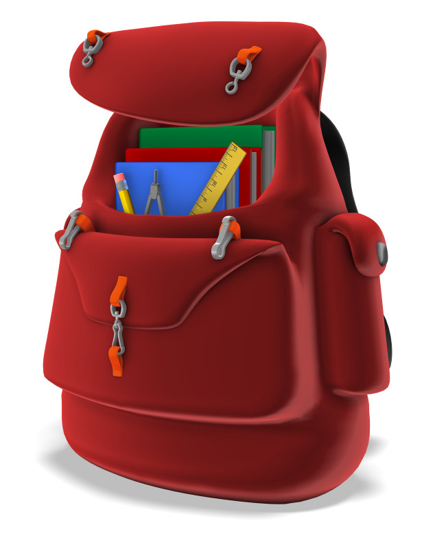 High-resolution clipart illustration of Backpack and School Supplies, designed for academic lesson planning, classroom engagement, and interactive learning frameworks.